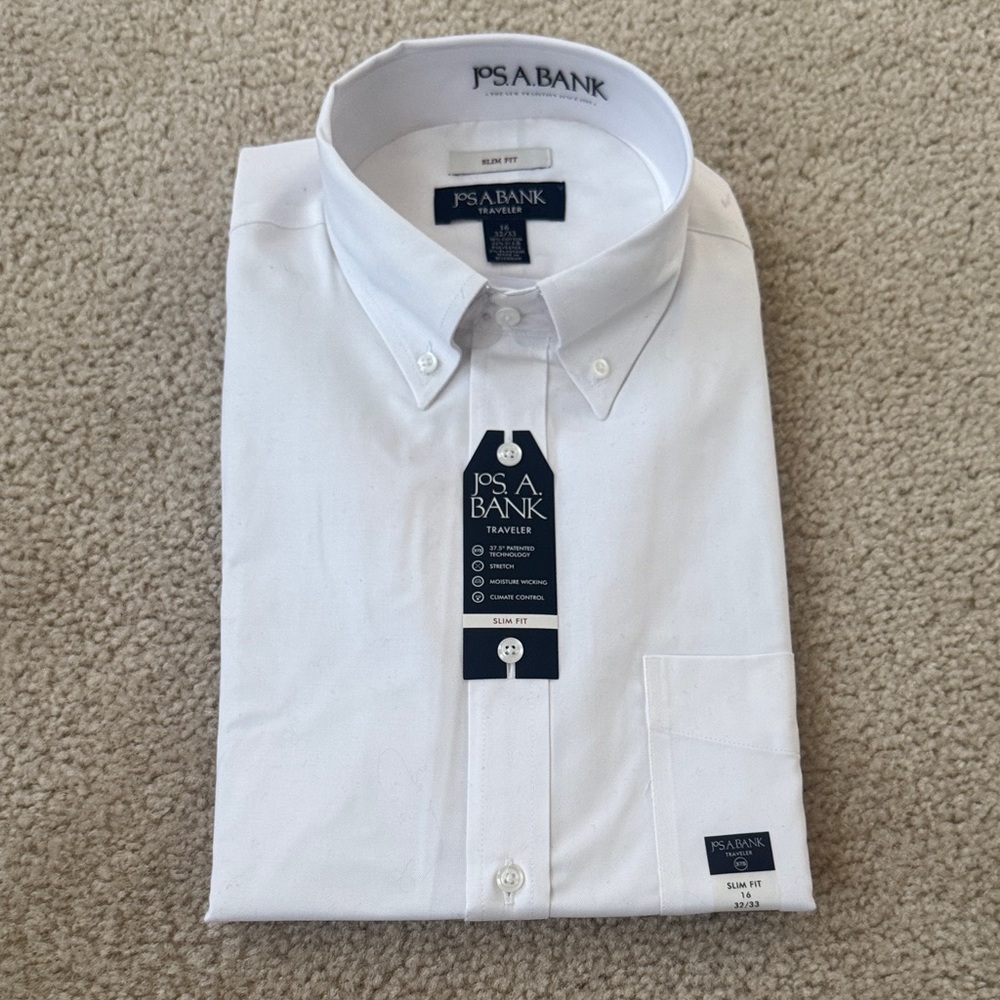 Jos. A. Bank Men's Classic White Dress Shirt